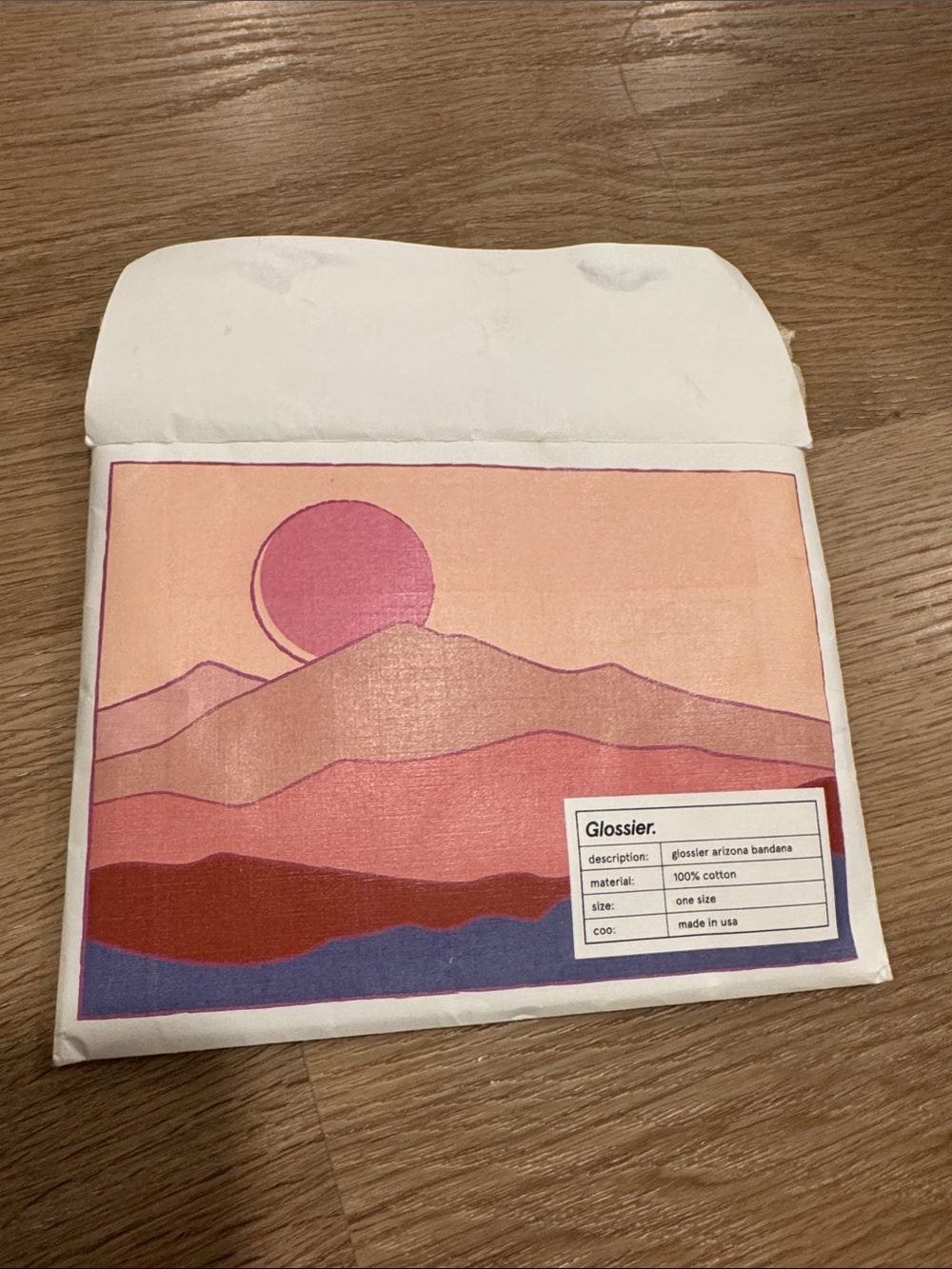 Glossier Bandana with Pink and Peach Desert Print *UNRELEASED*